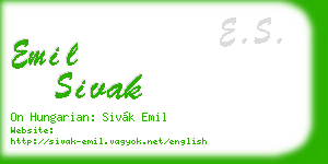 emil sivak business card